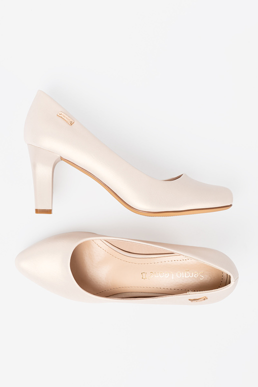 Shoes beige on the heel Sergio Leone