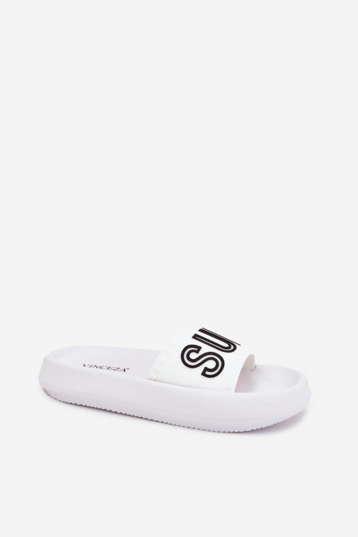 Women's Slippers On Thick Sole SUMMER White Vinceza 76051 Women's Slippers On Thick Sole SUMMER White Vinceza 76051