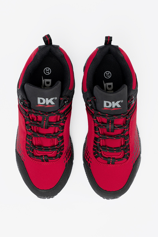 Buty trekkingowe damskie na grubej podeszwie DK czerwone