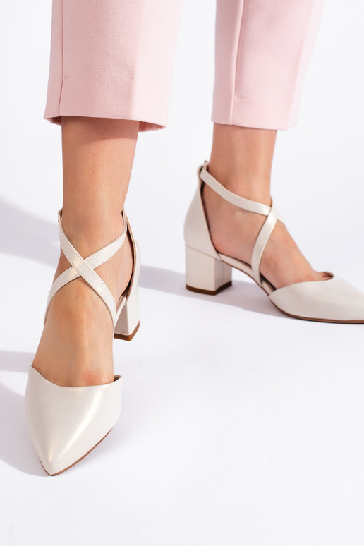 INhite color High heels Sergio Leone