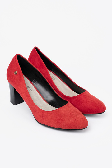 red of suede High heels on highheels