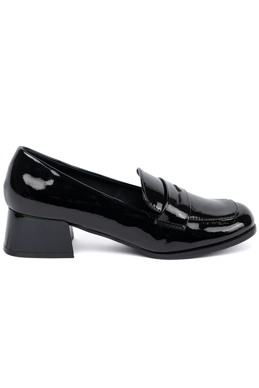 black moccasins on highheels