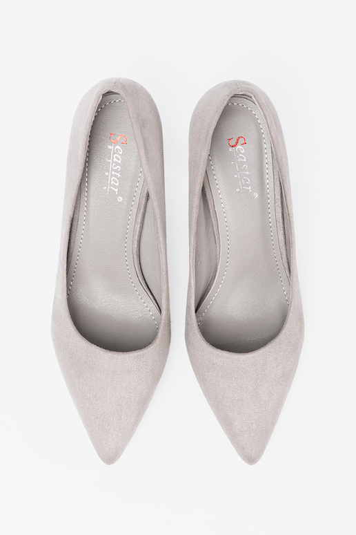 The classic model gray High heels of suede on highheels The classic model gray High heels of suede on highheels
