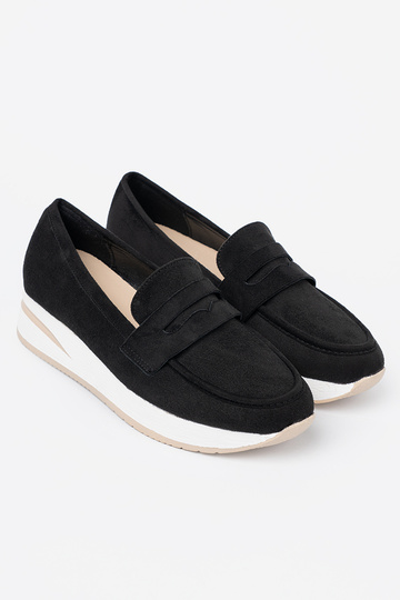 black INomens moccasins of suede
