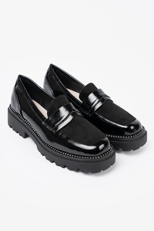 Inith lacquer effect INomens moccasins Inith rivets