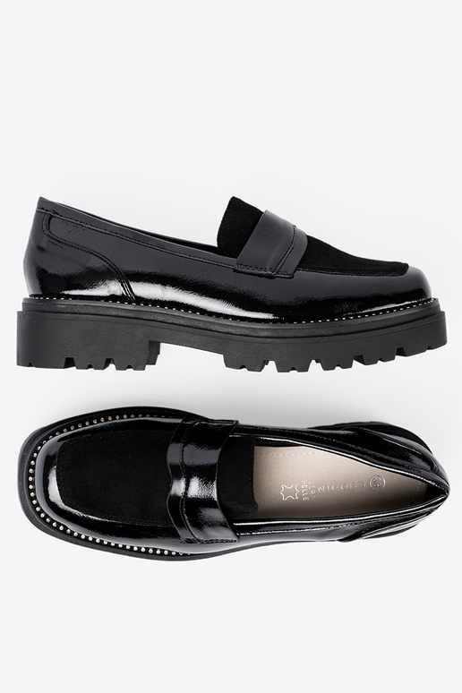 Inith lacquer effect INomens moccasins Inith rivets