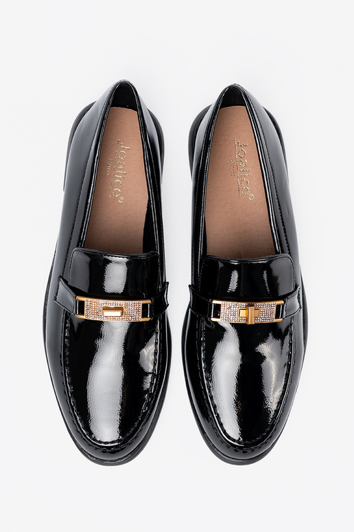 Elegant style lacquered INomens moccasins z złotą ozdobą Elegant style lacquered INomens moccasins z złotą ozdobą