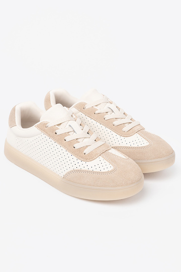 Sneakersy damskie ażurowe jasnobeżowe