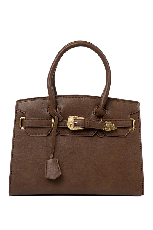 BroInn Handbag Inith a decorative buckle In goldenm kolorze