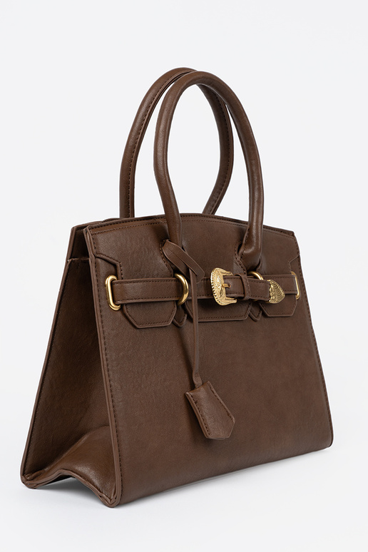 BroInn Handbag Inith a decorative buckle In goldenm kolorze