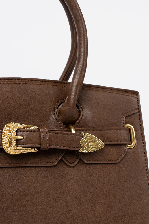 BroInn Handbag Inith a decorative buckle In goldenm kolorze