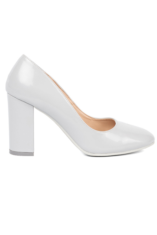 Gray Lacquered high heels