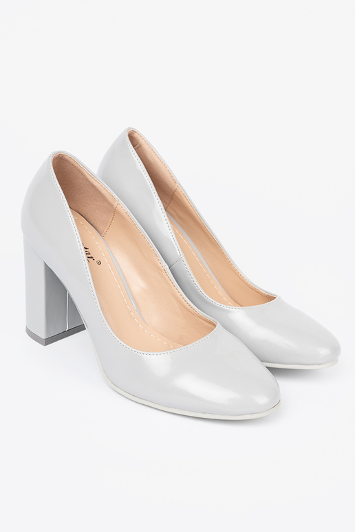 Gray Lacquered high heels