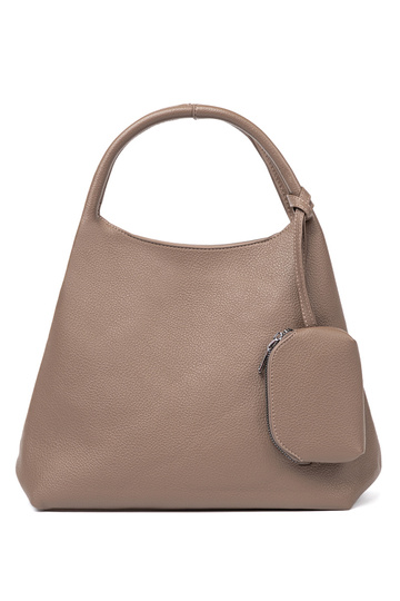 Elegant darkbeige Handbag z kosmetyczką In środku 2