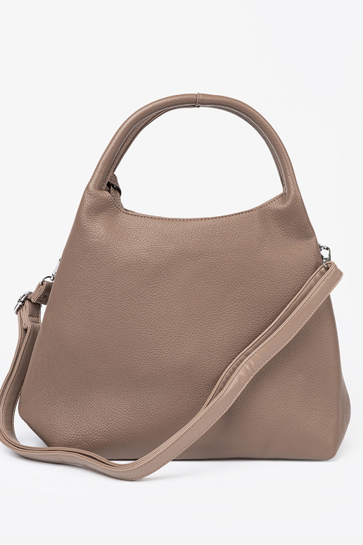 Elegant darkbeige Handbag z kosmetyczką In środku