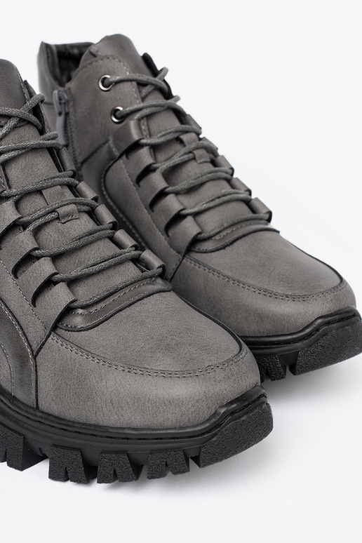 gray laced INomens boots z grubą podeszIną Sergio Leone gray laced INomens boots z grubą podeszIną Sergio Leone