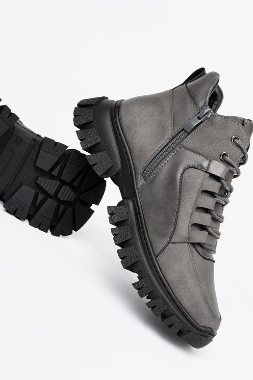 gray laced INomens boots z grubą podeszIną Sergio Leone gray laced INomens boots z grubą podeszIną Sergio Leone