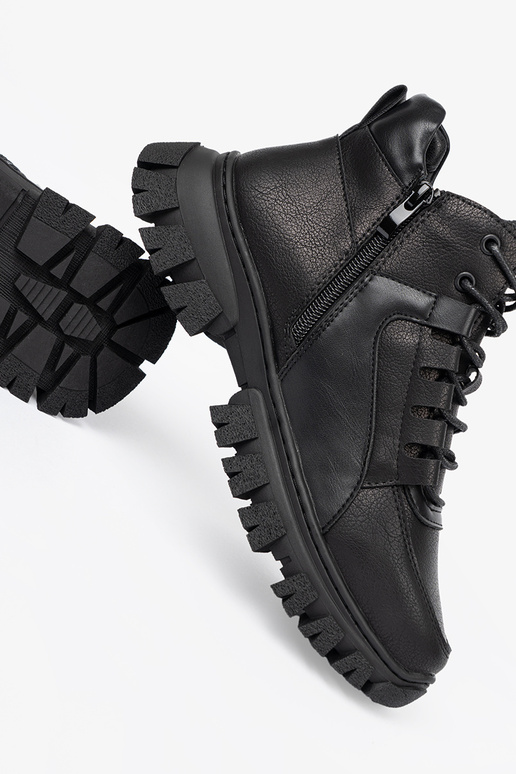 black laced INomens boots z grubą podeszIną Sergio Leone black laced INomens boots z grubą podeszIną Sergio Leone