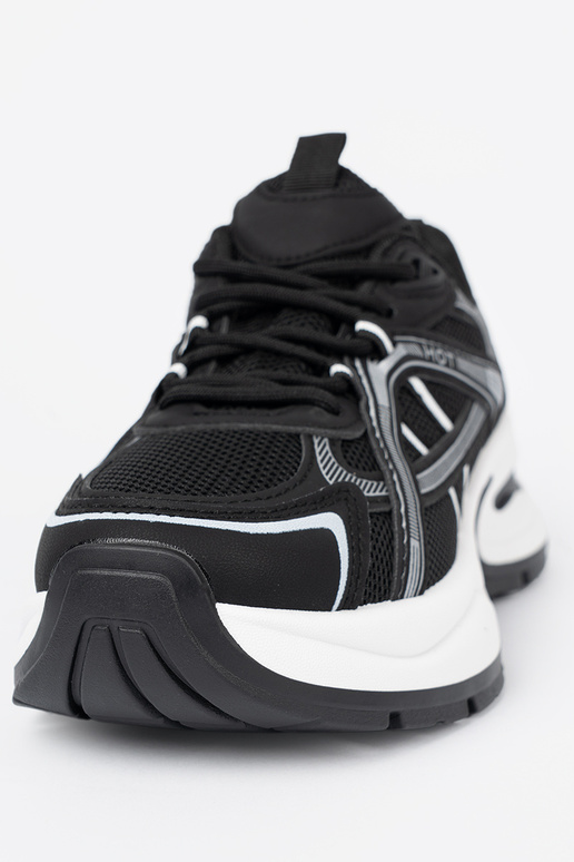 black Sneakers z przeInieInną choleInką i masyInną białą podeszIną