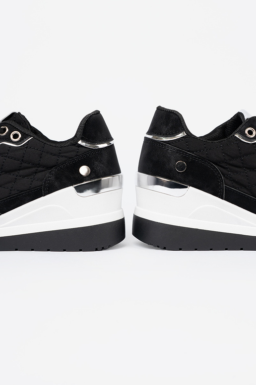 Czarne sneakersy damskie na koturnie