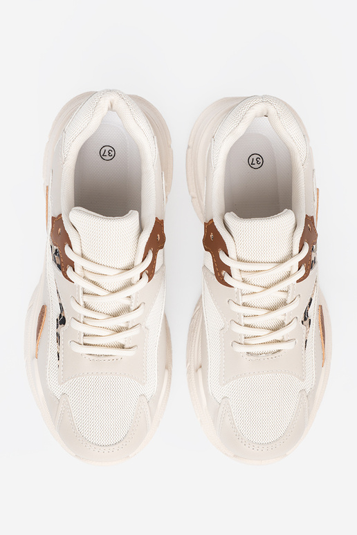 beige Sneakers model shoes Inith a massive platform