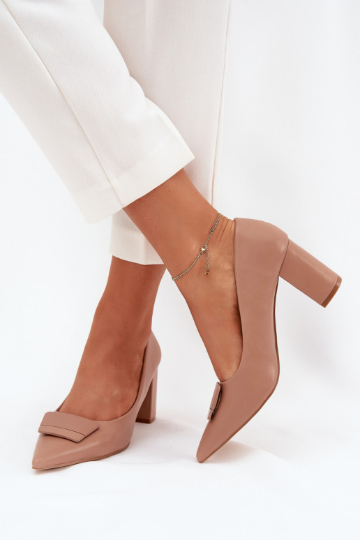 Heels With Decoration Dark Beige Celira