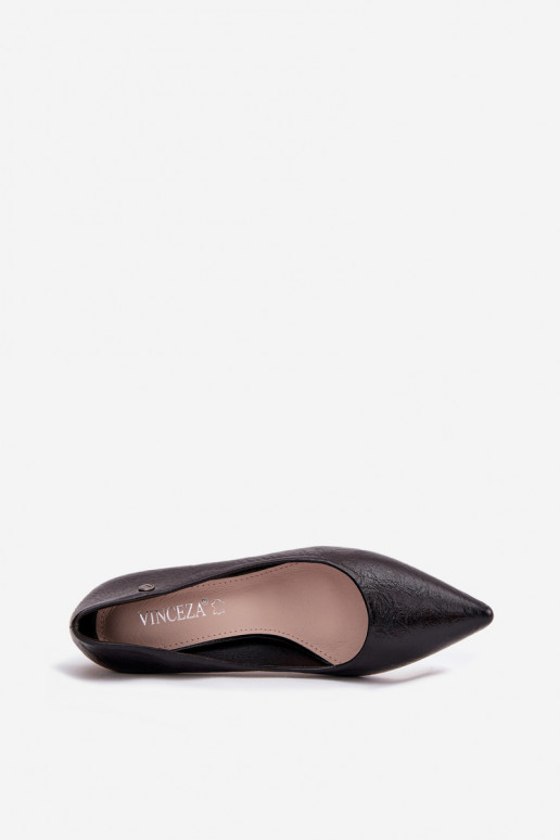 Czółenka Damskie Na Słupku Vinceza 62252 Czarne