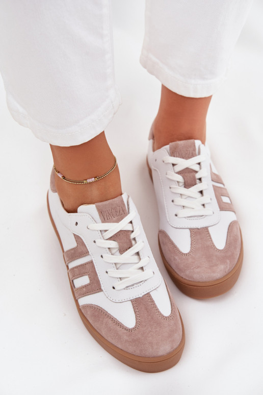 Women's Leather Sneakers Vinceza 79557 White-Beige