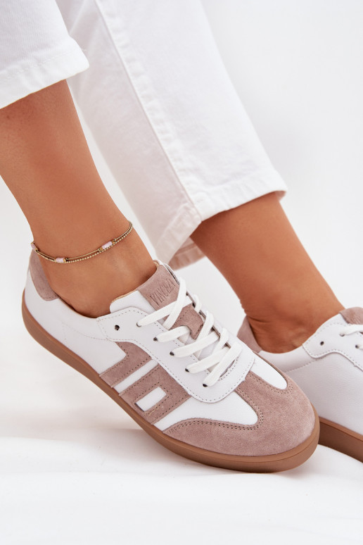 Women's Leather Sneakers Vinceza 79557 White-Beige