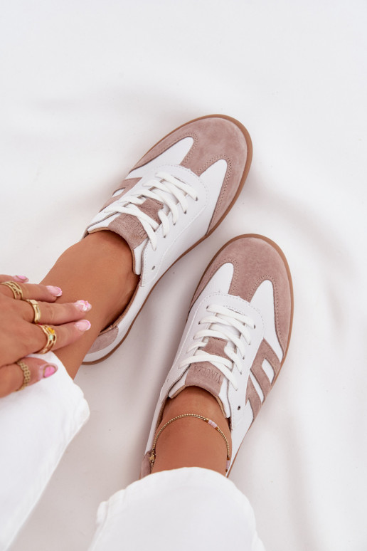 Women's Leather Sneakers Vinceza 79557 White-Beige