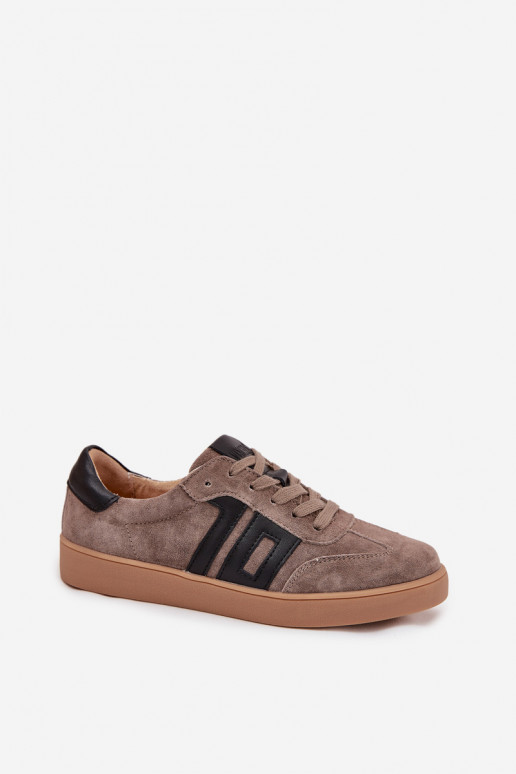Zamszowe Sneakersy Damskie Vinceza 79557 Ciemnobeżowe Zamszowe Sneakersy Damskie Vinceza 79557 Ciemnobeżowe