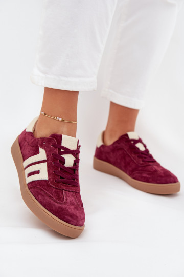 Women's Suede Sneakers Vinceza 79557 Bordeaux