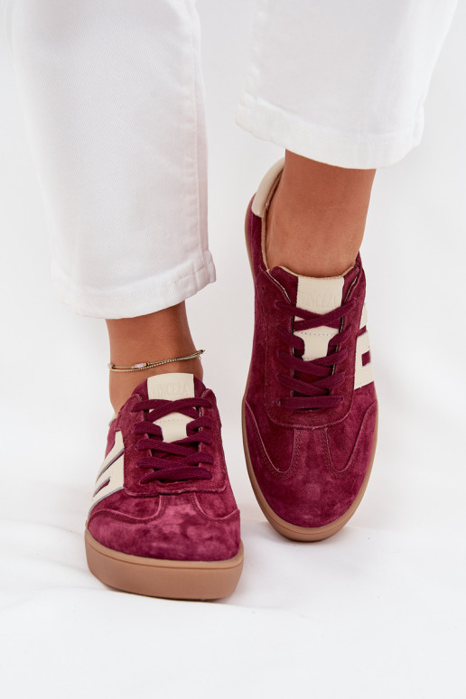 Women's Suede Sneakers Vinceza 79557 Bordeaux