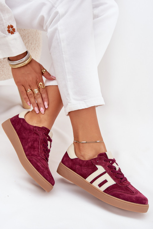 Women's Suede Sneakers Vinceza 79557 Bordeaux