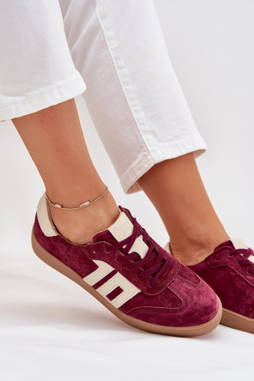 Women's Suede Sneakers Vinceza 79557 Bordeaux