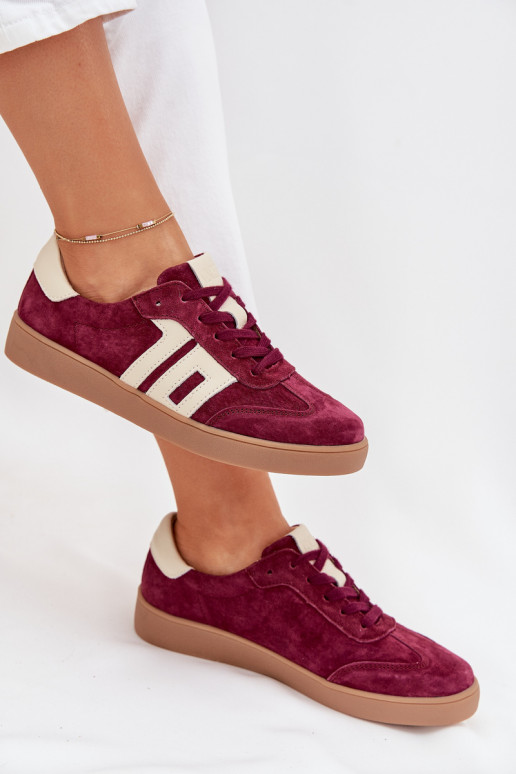 Women's Suede Sneakers Vinceza 79557 Bordeaux