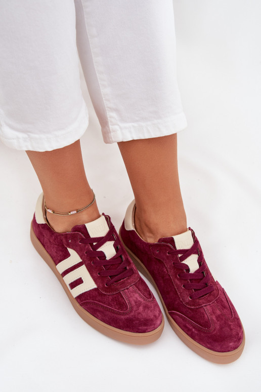 Women's Suede Sneakers Vinceza 79557 Bordeaux