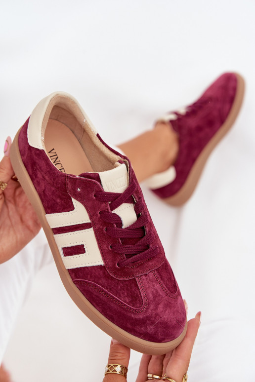 Women's Suede Sneakers Vinceza 79557 Bordeaux