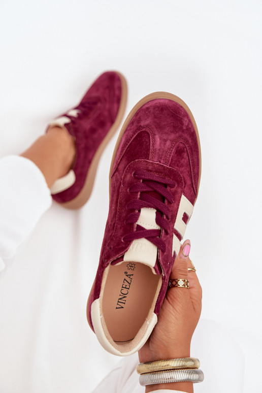 Women's Suede Sneakers Vinceza 79557 Bordeaux