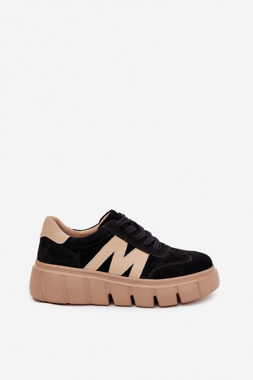 Zamszowe Damskie Sneakersy Na Platformie Vinceza 79561 Czarne Zamszowe Damskie Sneakersy Na Platformie Vinceza 79561 Czarne