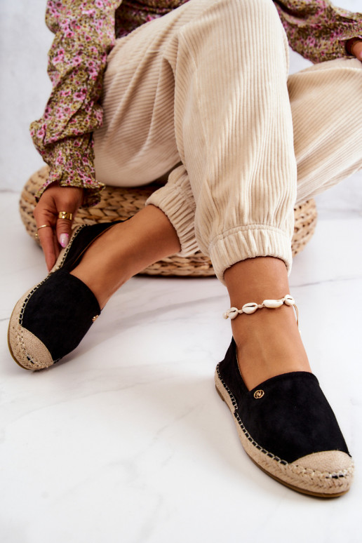 Women's Suede Espadrilles Black Joaquin