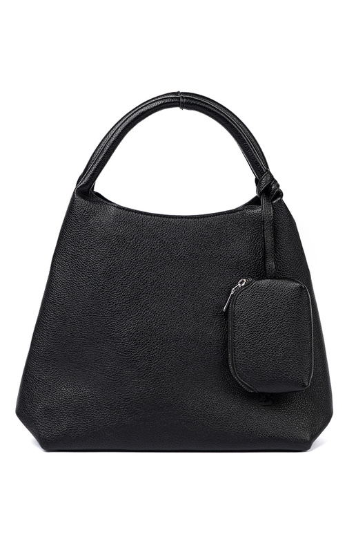 Elegant black Handbag z kosmetyczką In środku