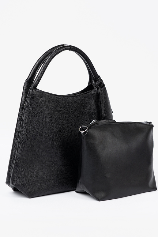 Elegant black Handbag z kosmetyczką In środku