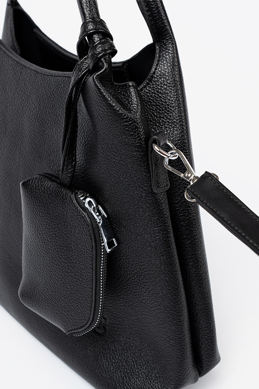 Elegant black Handbag z kosmetyczką In środku