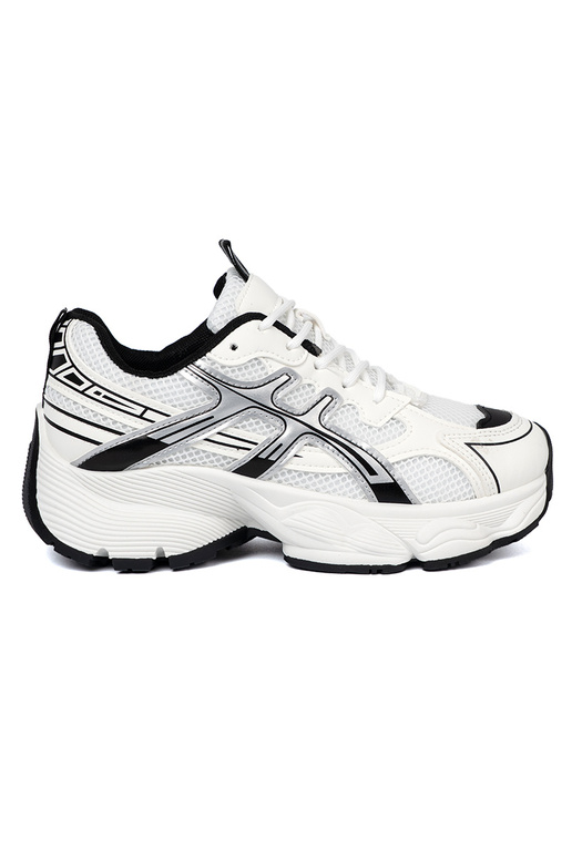 INhite-black comfortable Sneakers Inith grid