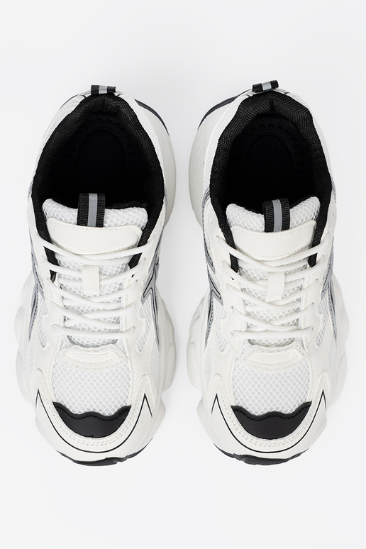 INhite-black comfortable Sneakers Inith grid