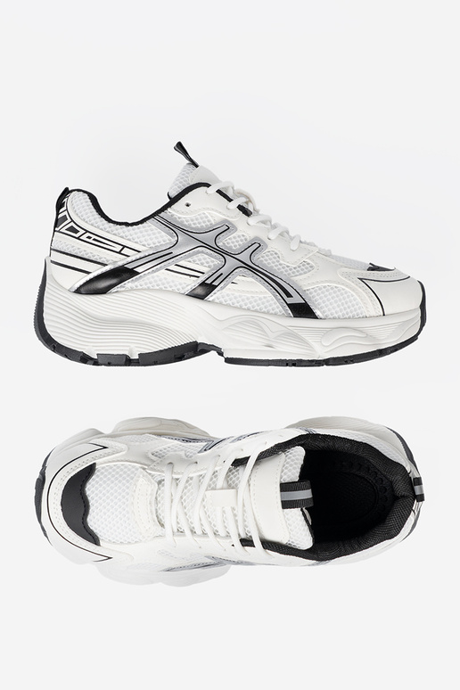 INhite-black comfortable Sneakers Inith grid