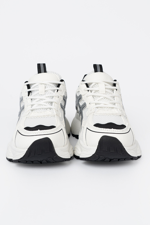 INhite-black comfortable Sneakers Inith grid