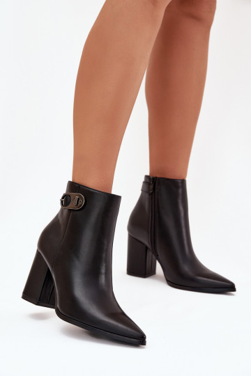 Ladies Ankle Boots With Decorative Detail Black Tharina 2