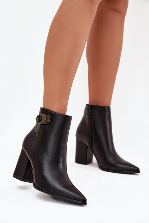 Ladies Ankle Boots With Decorative Detail Black Tharina